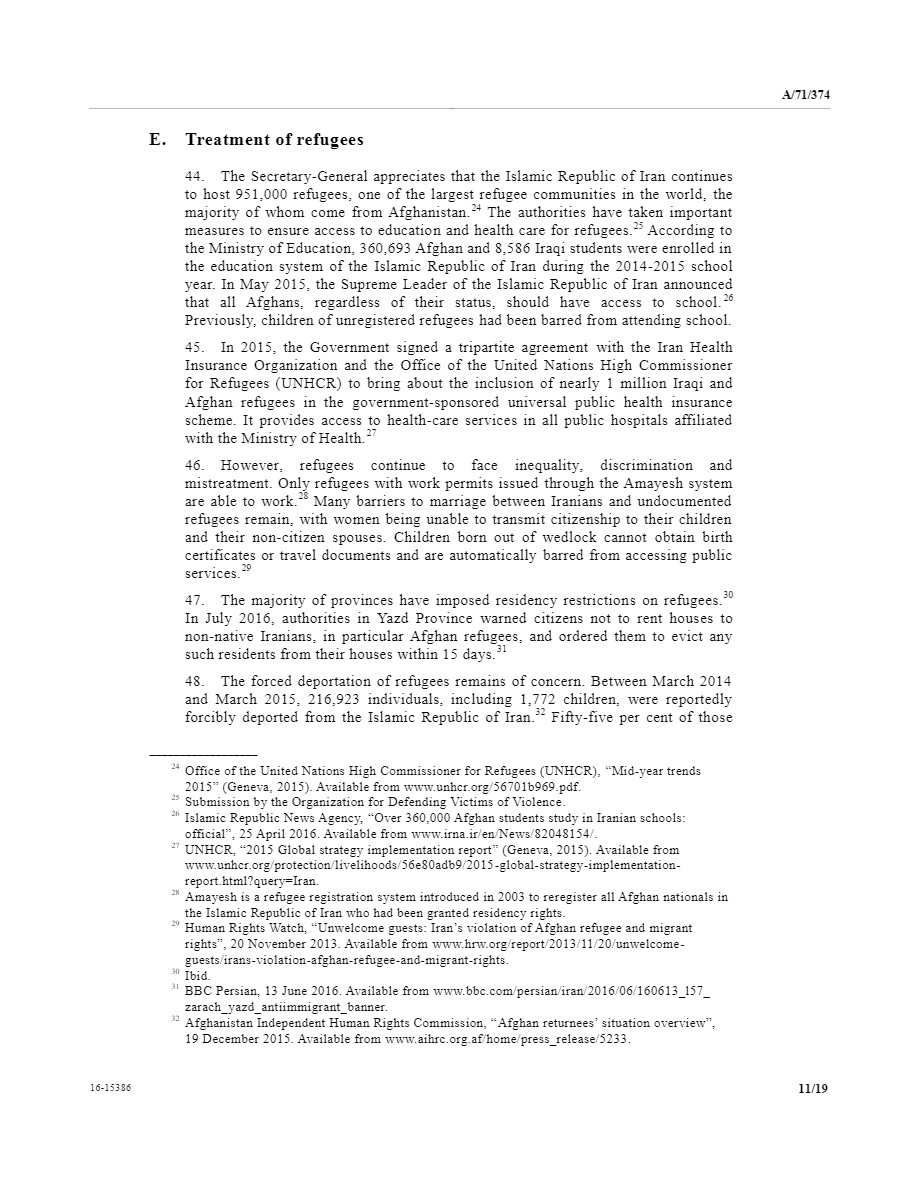 UNSG Report