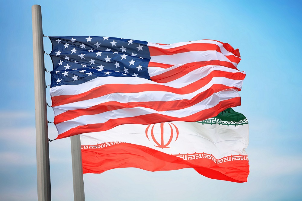 Iranian American Flags